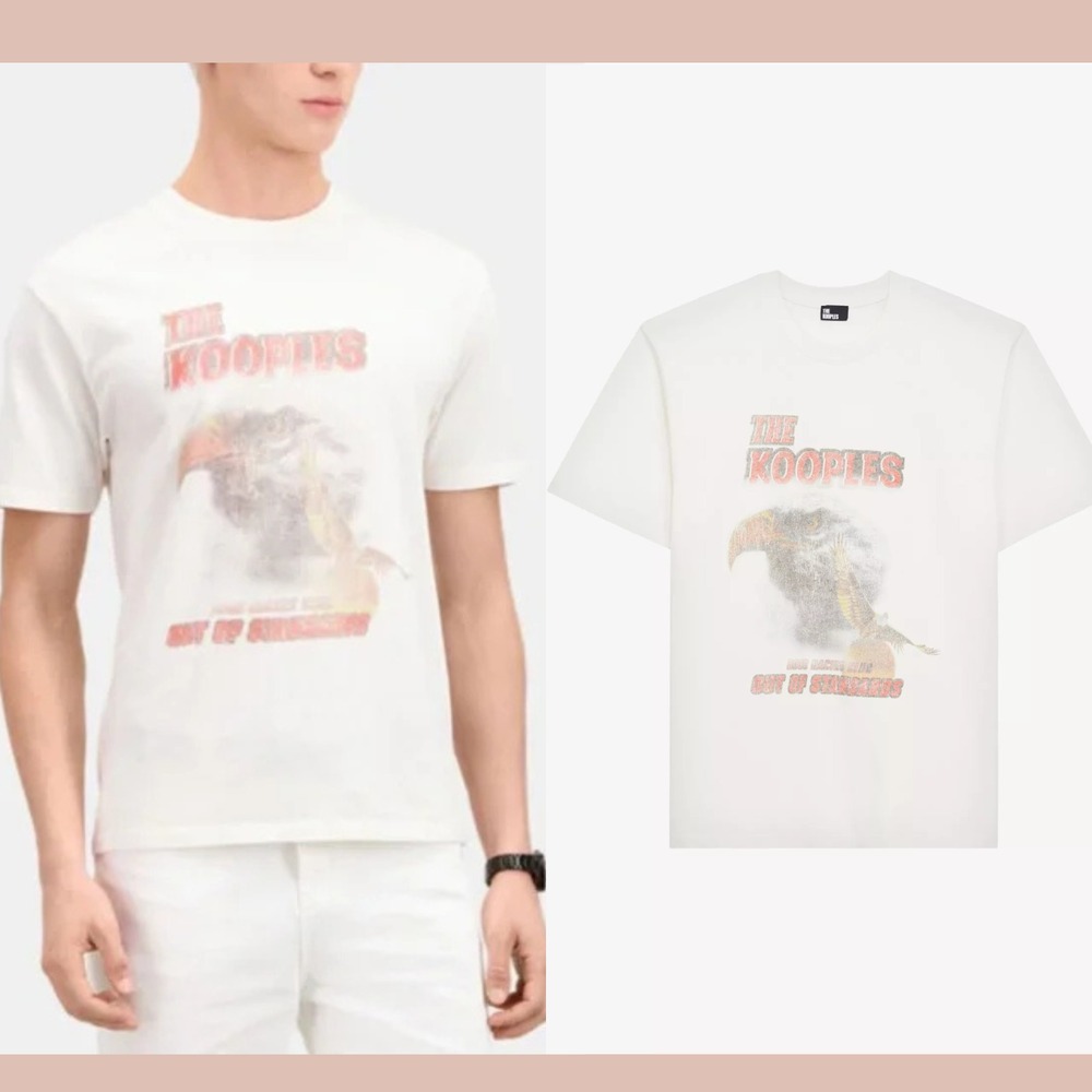 NWD $135 THE KOOPLES [ MEN XXL ] Eagle Screen Print Cotton Jersey T-shirt‎ U1406